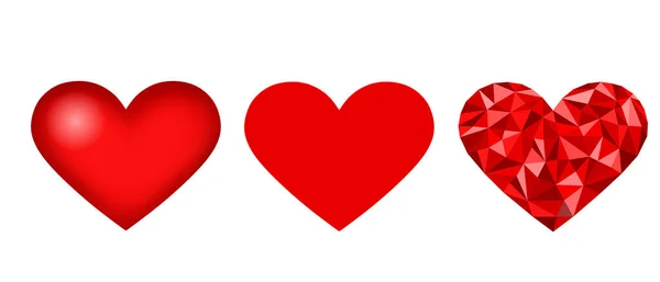 Установить Значок Красного Сердца — стоковый вектор