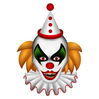 izole ürpertici halloween palyaço illüstrasyon