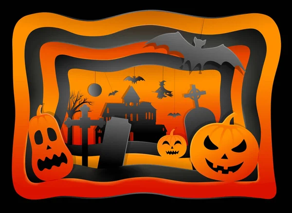 Laranja Preto Halloween Fundo — Vetor de Stock