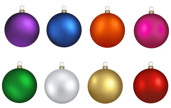 Set Isolated Colorful Christmas Balls — Stock Vector