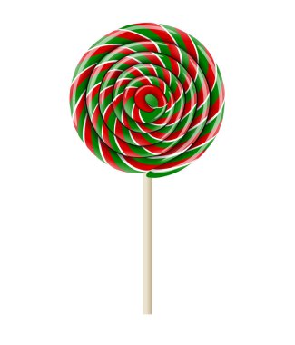 red and green christmas lollipop vector