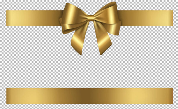 gold bow and ribbon for christmas and birthday decorations