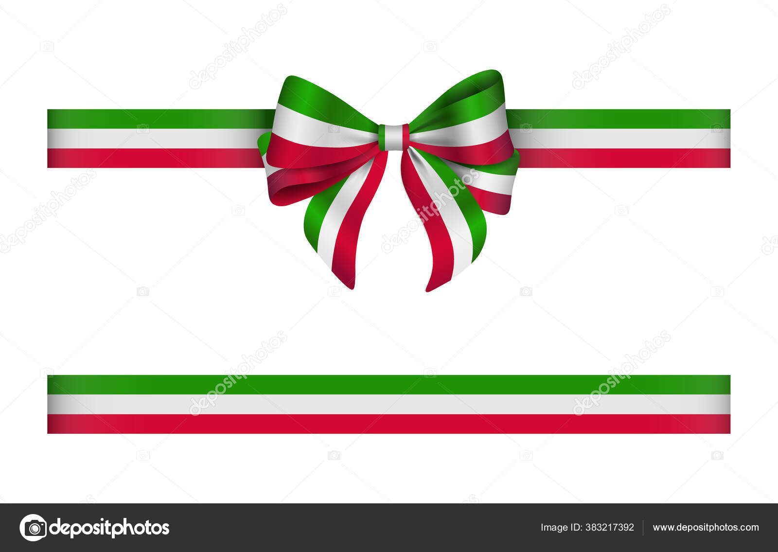 Bow Ribbon Italian Flag Colors Italian Bow Ribbon Stock Vector Image by