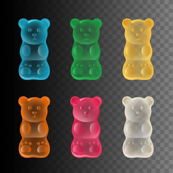 Set Colorful Gummy Bears Vector Graphics
