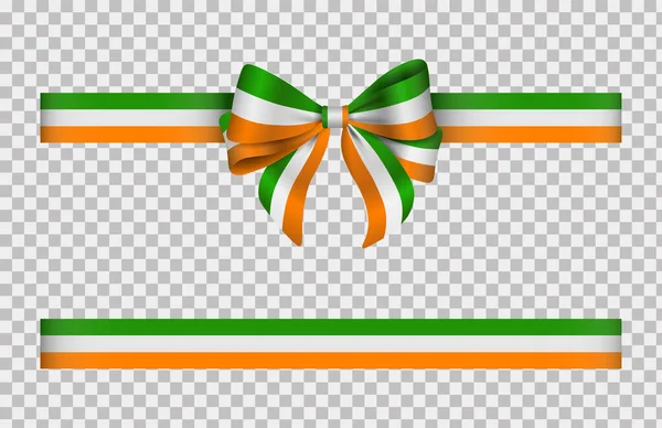 Bow Ribbon Irish Flag Colors Irský Luk Stuha — Stockový vektor