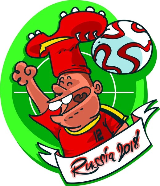 krampon ve futbol topu şeklinde şapka, karikatür tarzı vektör çizim ile futbol hayranı. Belçika futbol destekçisi.