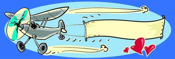 özelleştirmeniz için boş afiş taşıyan bir tek pervaneli uçak. kutlamak, duyuru, vb ücretsiz handdrawn karikatür tarzı vektör çizim reklam. Lineart ve arka plan olarak ayrı katmanları vardır.