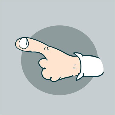işaret parmağı karikatür tarzı vektör illüstrasyon.