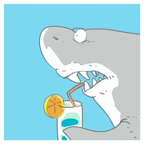 백상아리는 칵테일 칵테일 일러스트를 마신다 배경과 그림은 로열티 프리 스톡 일러스트레이션