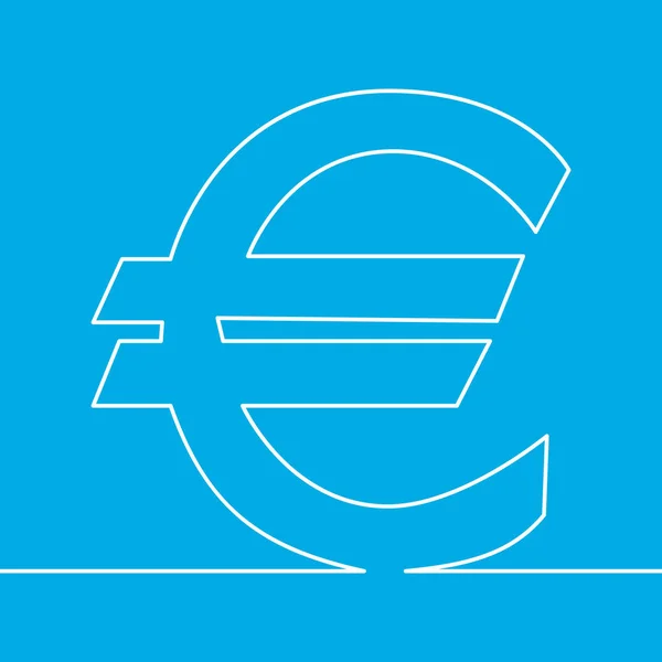 Desenho Uma Linha Objeto Vetorial Isolado Conceito Sinal Euro Fundo —  Vetores de Stock