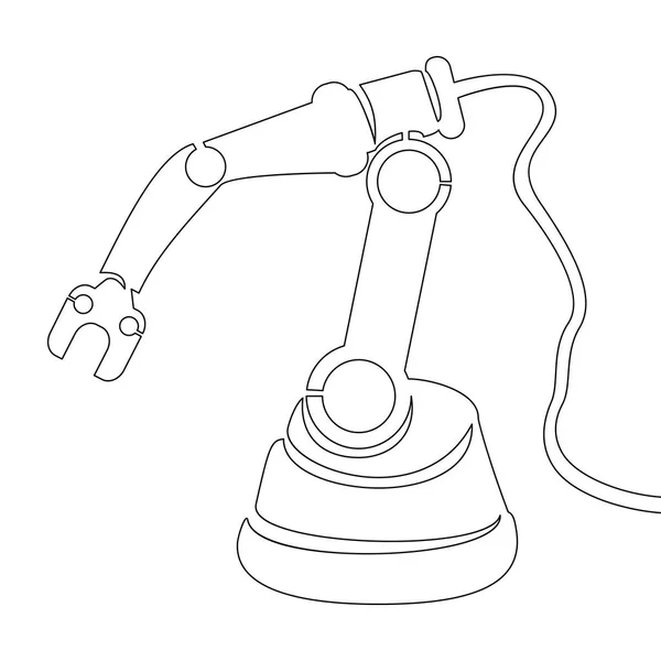 Jedna Linia Ciągła Rysowane Ilustracja Wektor Rysunek Wektor Robotycznego Ramienia — Wektor stockowy