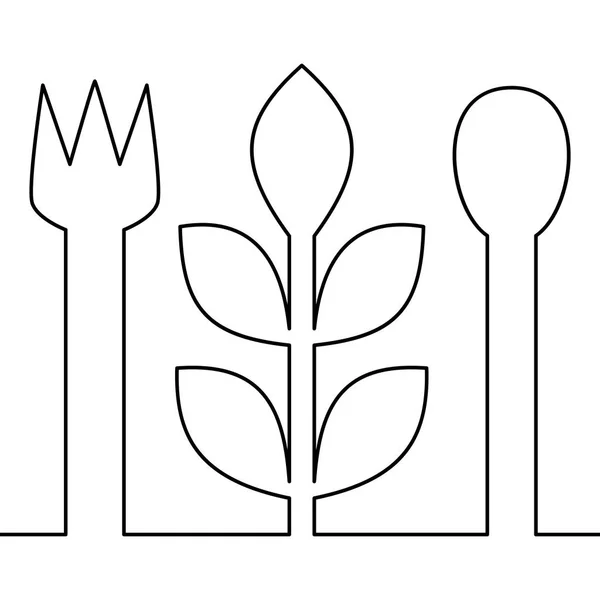 连续一线素食概念 — 图库矢量图片