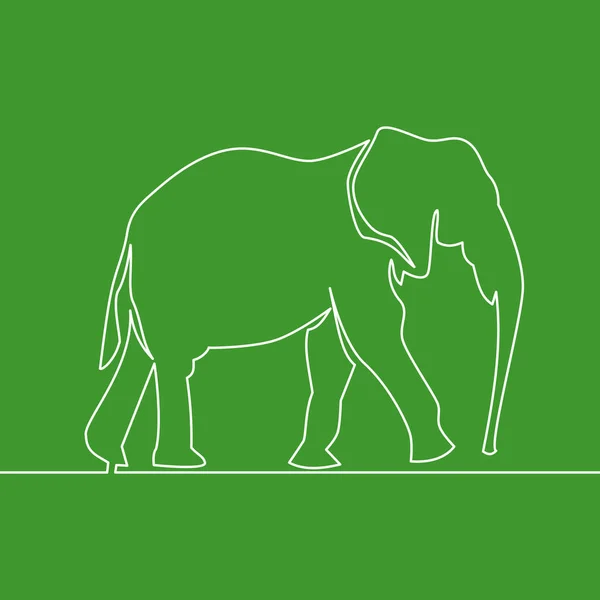 Dessin Ligne Continue Éléphant Logo Éléphant Illustration Vectorielle — Image vectorielle