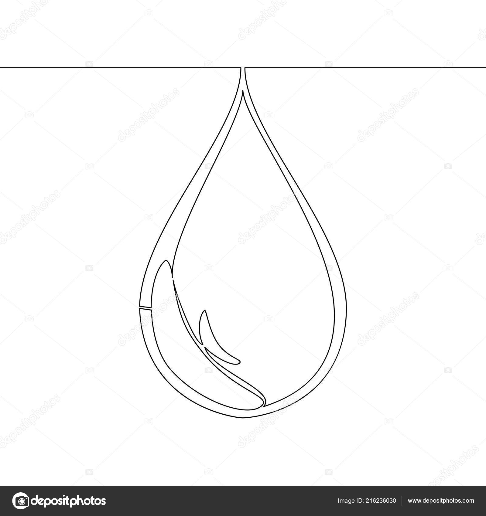 Drawings Drawing Of A Water Drop Continuous Line Drawing Water Drop Single Line Vector Illustration Stock Vector C Tiverets