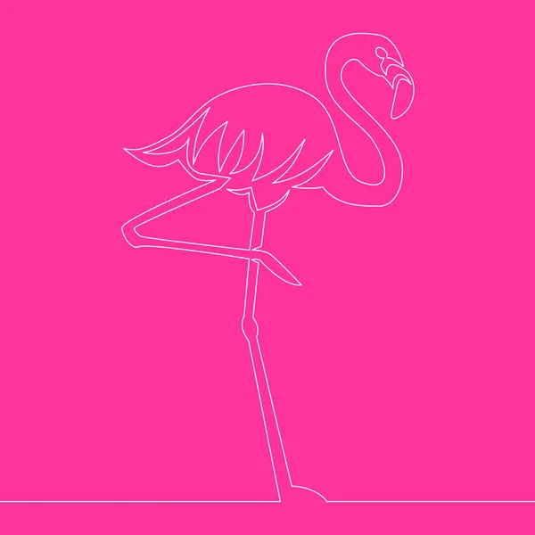 Flamingo Una Línea Elemento Decorativo Con Estilo Concepto Ilustración Vectorial — Vector de stock