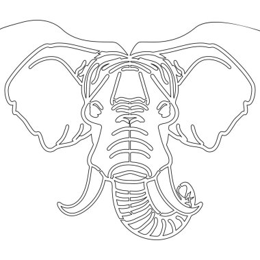 Tek satır vektör illüstrasyon kavramı sürekli bir çizim için fil baş