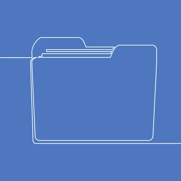 Carpeta Dibujo Continuo Concepto Ilustración Vectores Iconos — Vector de stock