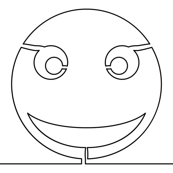 Συνεχής μία γραμμή χαμόγελο εικονίδιο Emoji έννοια — Διανυσματικό Αρχείο