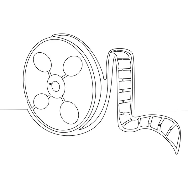 Concepto continuo de vector de cinta de película de una línea — Vector de stock
