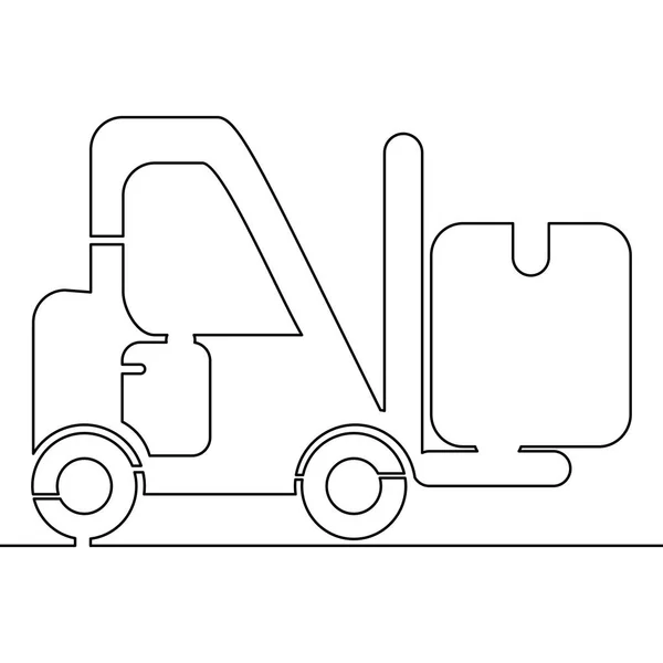 Concept continu d'icône de chariot élévateur à une seule ligne — Image vectorielle