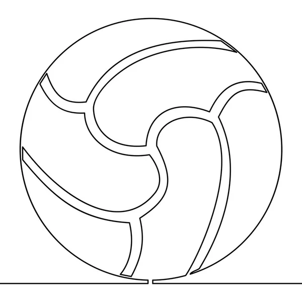 Doorlopende One line voetbal Ball sport concept — Stockvector