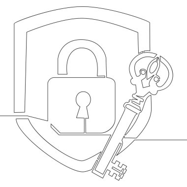 Sürekli bir çizgi çizim gdpr simge kavramı