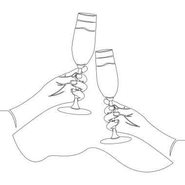 Sürekli çizgi Eller gözlükile tezahürat