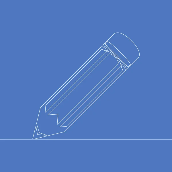 Concepção de ícone de lápis de desenho contínuo de uma linha —  Vetores de Stock
