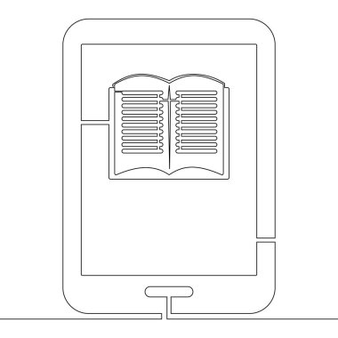 Sürekli bir çizgi çizim Ebook okuyucu kavramı