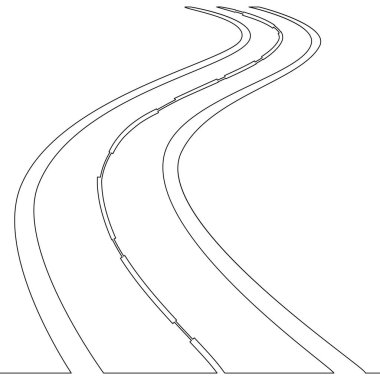 Sürekli tek çizgi çizim yol konsepti
