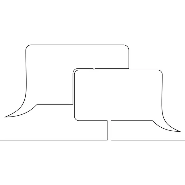 Dibujo continuo de una línea Concepto de burbujas de voz — Vector de stock