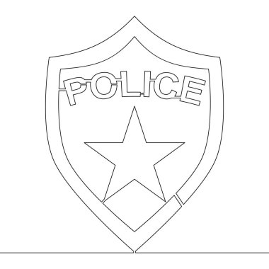 Sürekli bir çizgi çizim Polis rozeti kavramı
