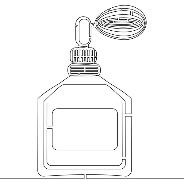 Kontinuierliche eine Linie Zeichnung Parfümflasche Konzept — Stockvektor