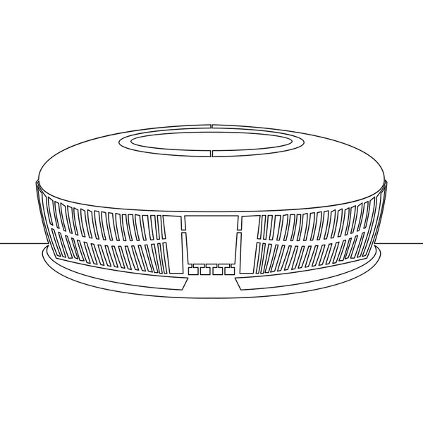 Concept continu d'aréna de stade de dessin d'une ligne — Image vectorielle