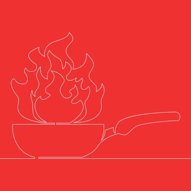 Sürekli bir çizgi çizim tava kavramı