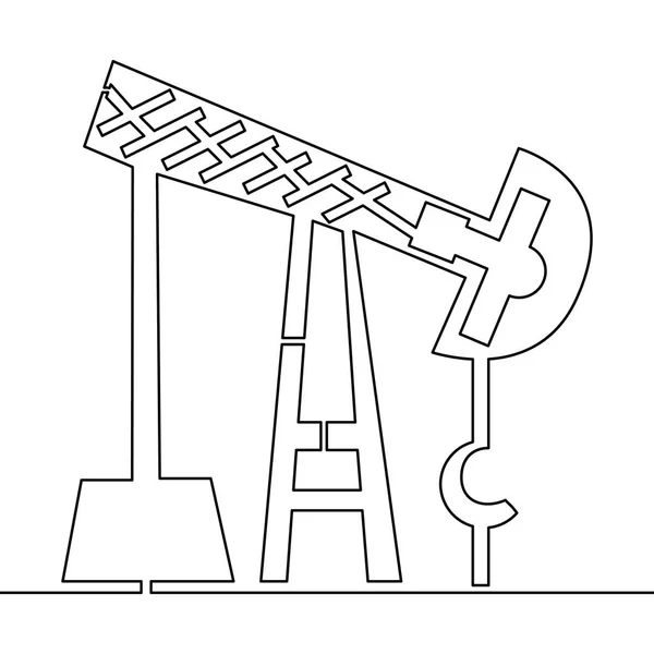 Desenho de linha contínua Oil derrick Pump concept —  Vetores de Stock