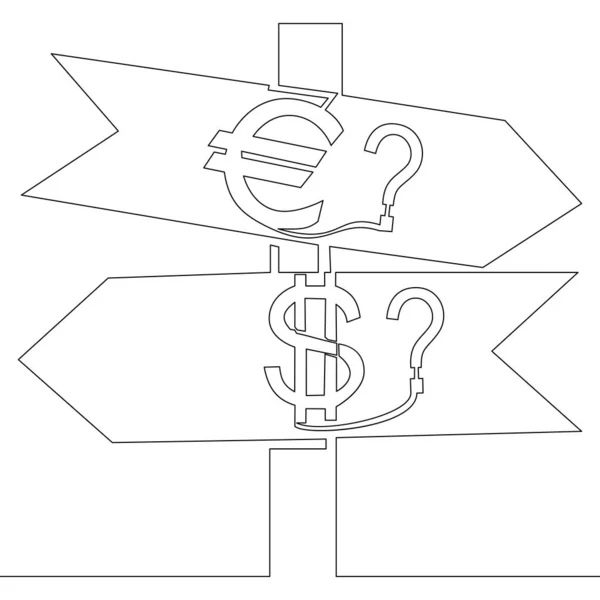 1 лінія Euro і Us $за концепт підпису — стоковий вектор