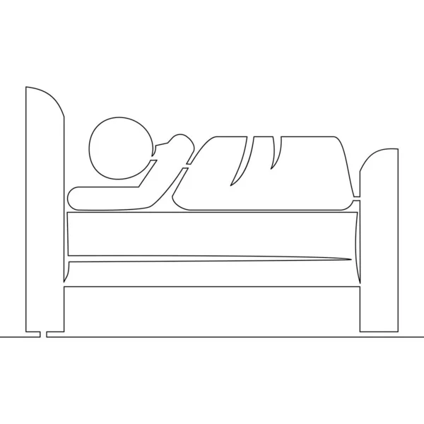 Dibujo Continuo Una Sola Línea Icono Control Del Sueño Concepto — Vector de stock