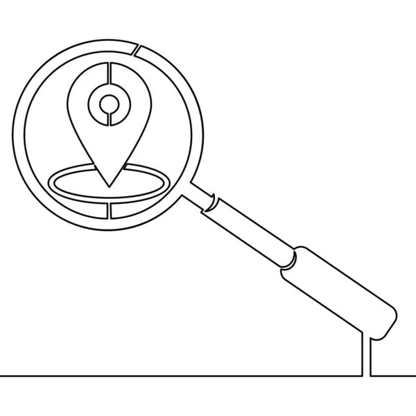 Continuous One Single Line Drawing Location Order Tracking Icon Vector — Stock Vector