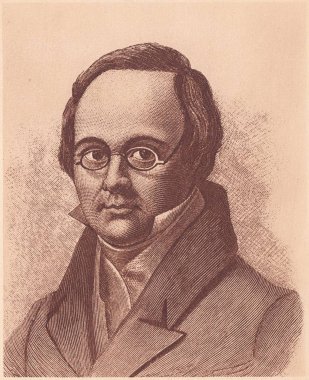 SSCB-Circa 1939: portre Anton Antonovich delvig-Rus şair, Vintage Fototipo üzerinde yayıncı