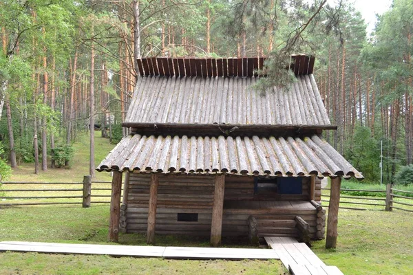 Ryssland Kemerovo 2017 Timmerhus Shorets Ursprungsbefolkningen Sibirien Trägolv Museum Reserv — Stockfoto