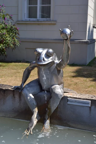 Γερμανια Detmold Ιουλίου 2018 Sculpture Fountain Frog Του Hans Jahne — Φωτογραφία Αρχείου