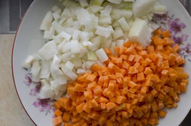 Havuç dilimleri tablo arka planı