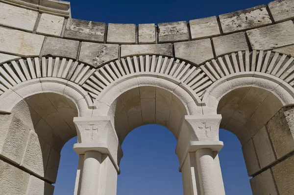 Rovine Della Grande Basilica Nell Antica Capitale Bulgara Pliska — Foto Stock