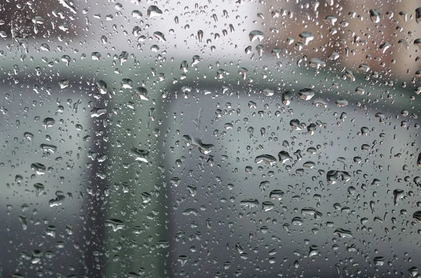 Gotas Lluvia Cristal Ventana Día Verano —  Fotos de Stock