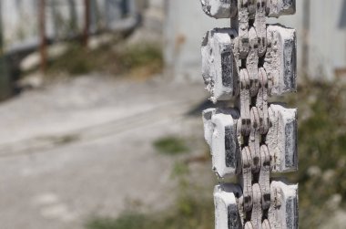 Closeup beyaz zincir bağlantısı. Yakından ve ayrılmaz bağlı