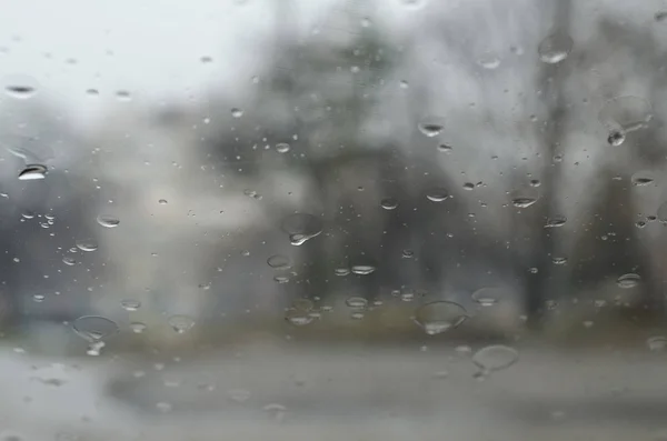 Gotas Lluvia Cristal Ventana —  Fotos de Stock