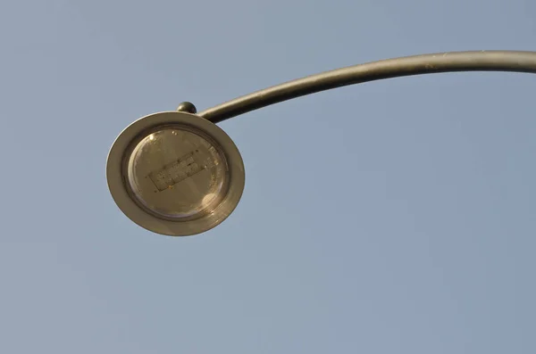 Sziluettjét Nap Utcai Lámpa — Stock Fotó