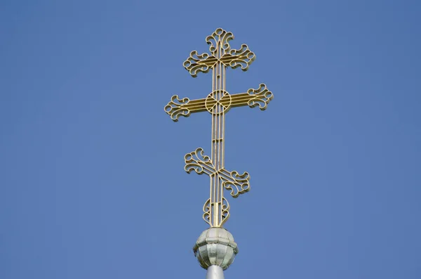 Krzyż Kopule Kościoła Prawosławnego — Zdjęcie stockowe