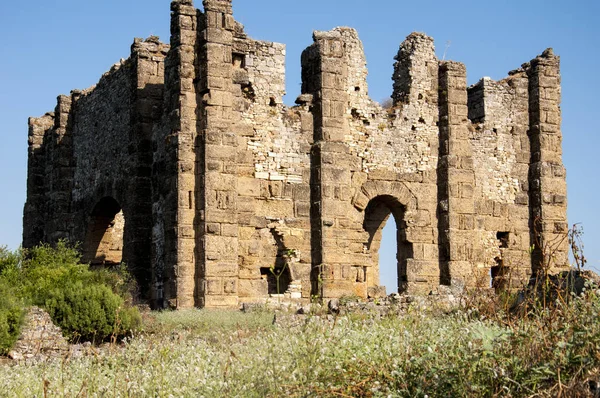 Vieilles Ruines Autour Aspendos Ville Antique Antalya Turquie — Photo